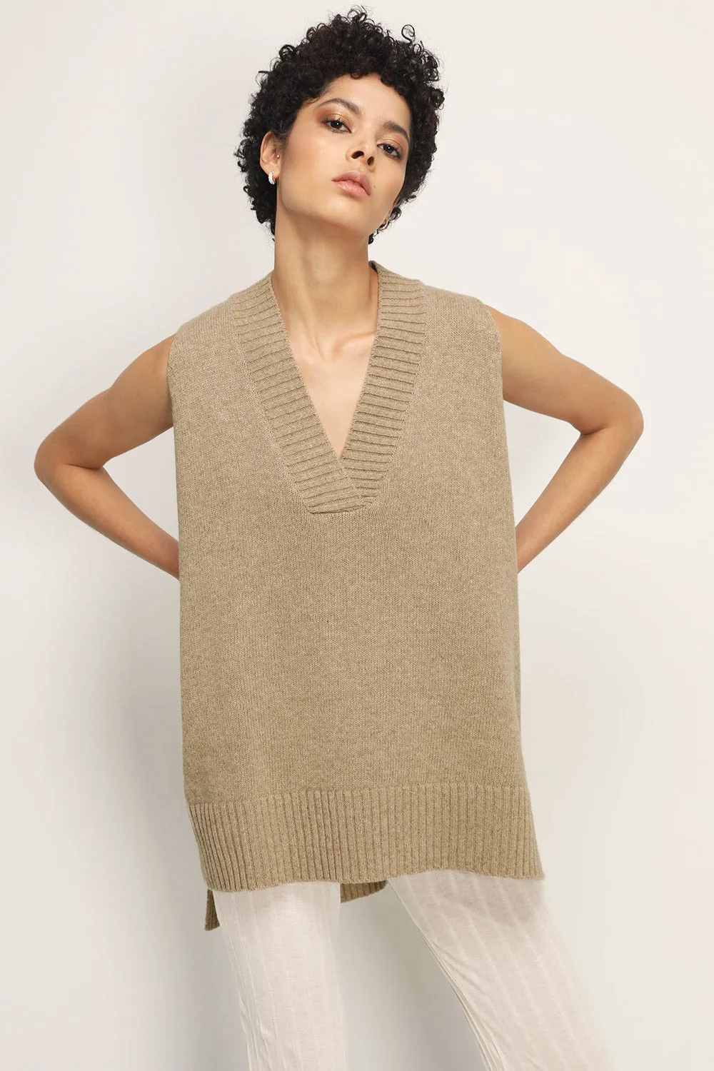 Lyla Oversized Knit Vest sold by storets product image thumbnail 2