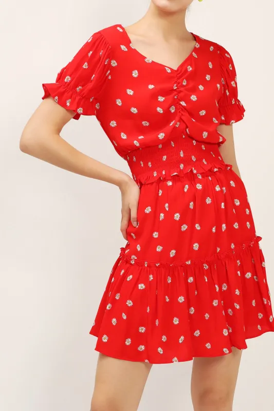 Kelly Daisy Printed Ruffle Skirt sold by storets