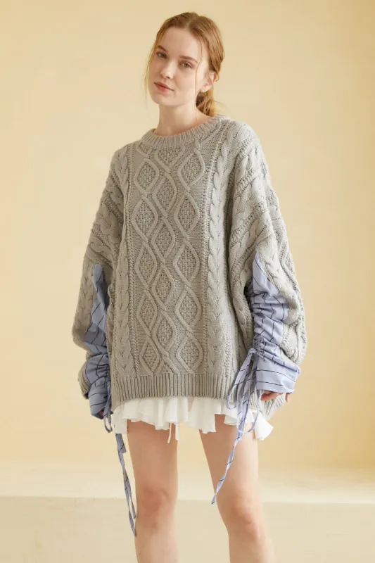 Sadie Shirt Combo Knit Pullover sold by storets