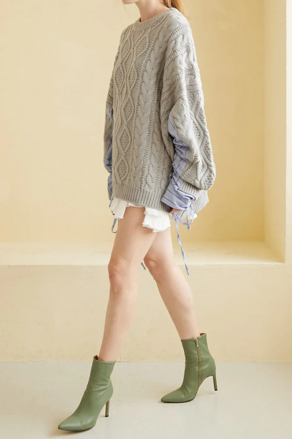 Sadie Shirt Combo Knit Pullover sold by storets product image thumbnail 5
