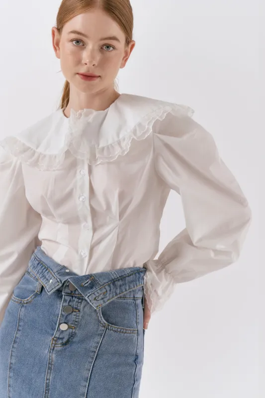 Evelyn Lapel Blouse sold by storets