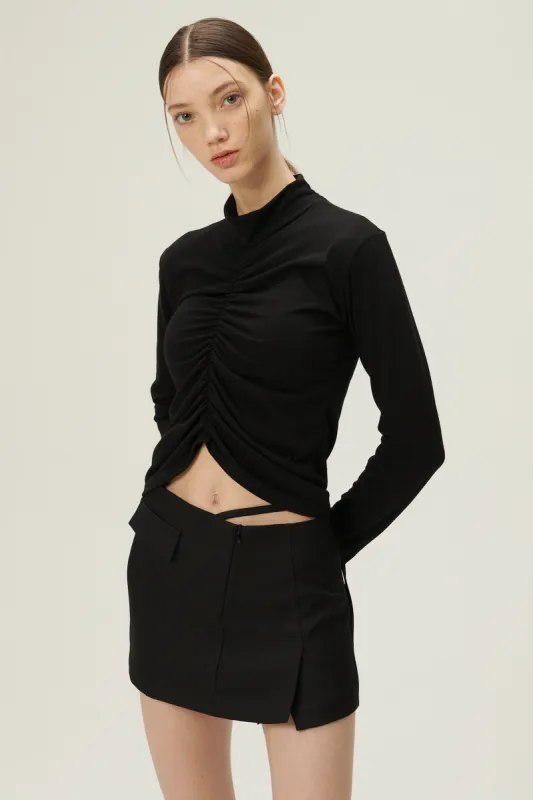 Kelsey Ruched Mockneck Top made by storets