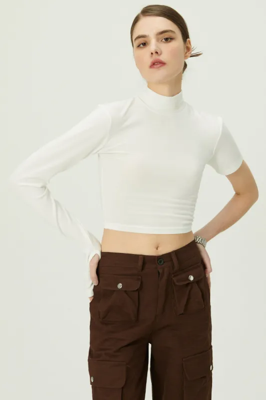 Victoria One Sleeve Crop Top sold by storets