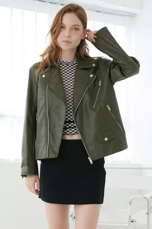 Samantha Faux Leather Jacket sold by storets