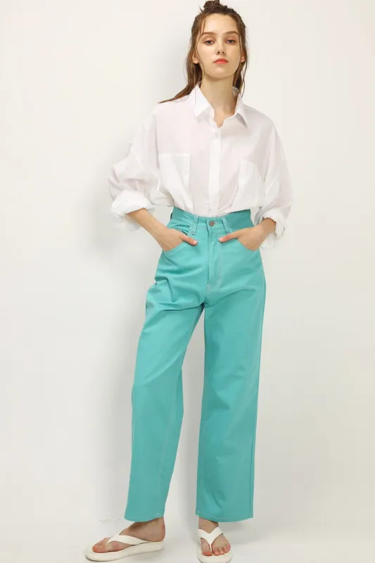 Mila Wide Leg Pants in Candy Color sold by storets