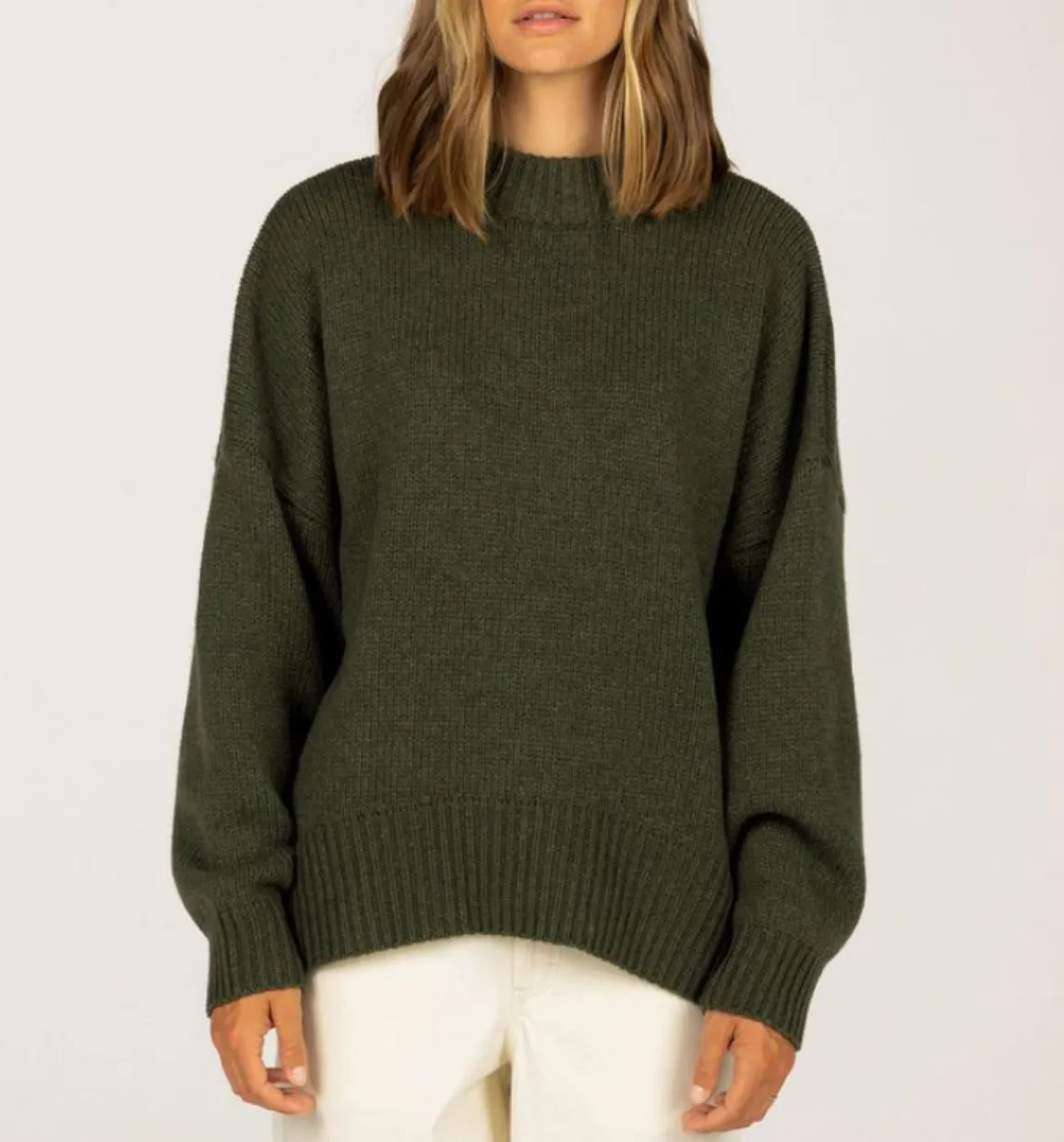 Finisterre Eyre Crew Jumper-Olive sold by Storm