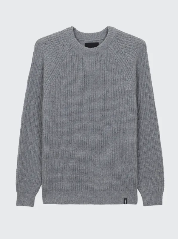 Finisterre Mens  Mora Knit Jumper-Grey Blue made by Storm