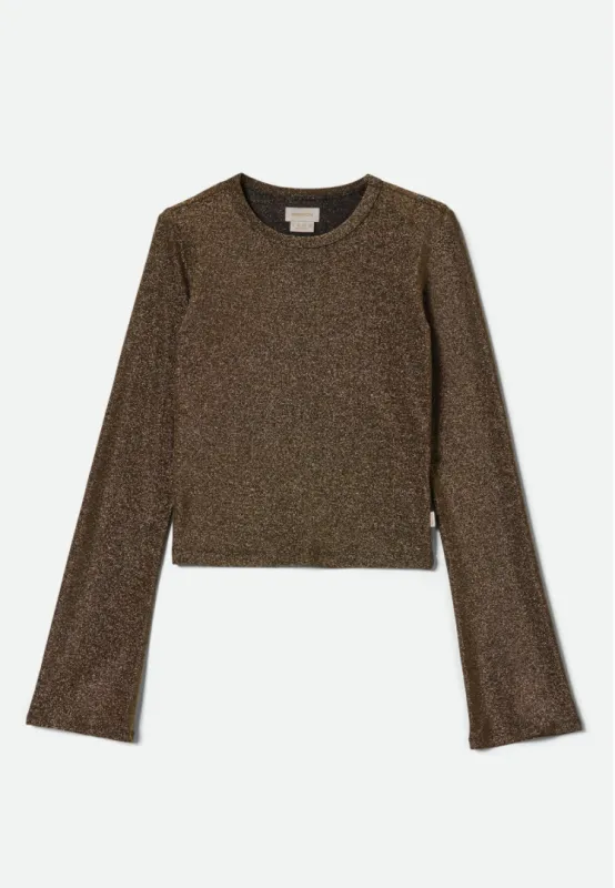 Brixton Dolly Slim LS Knit Tee-Gold Metalic sold by Storm