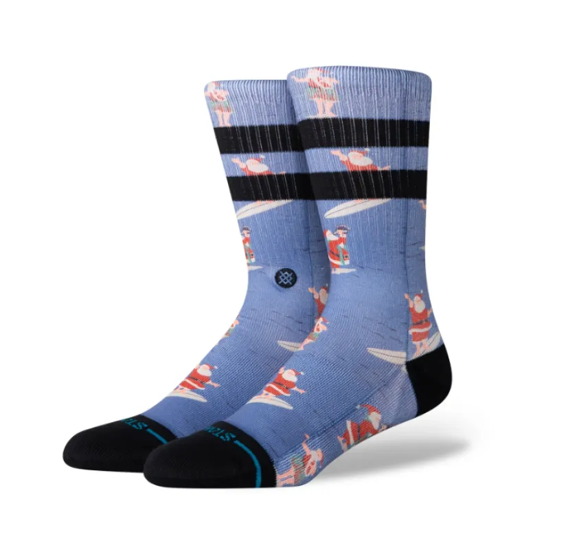 Stance Surfing Santa Crew Sock - Blue sold by Storm