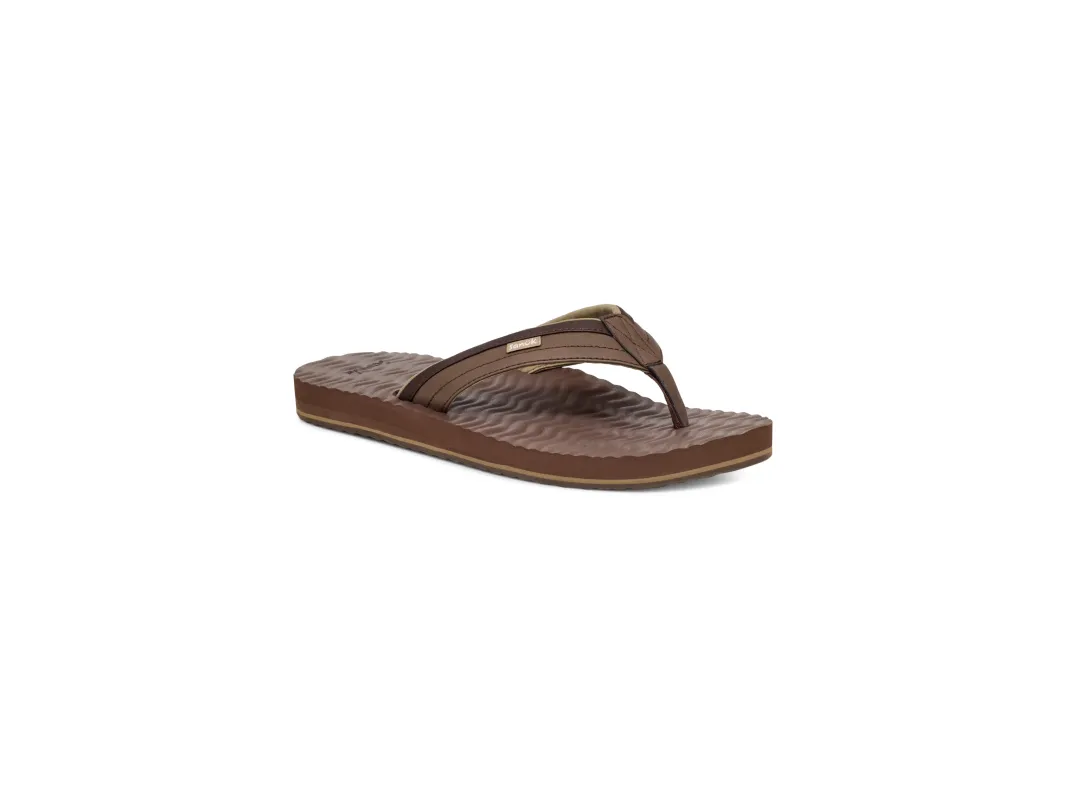 Sanuk Mens Ziggy Plush Sandal - Brown sold by Storm