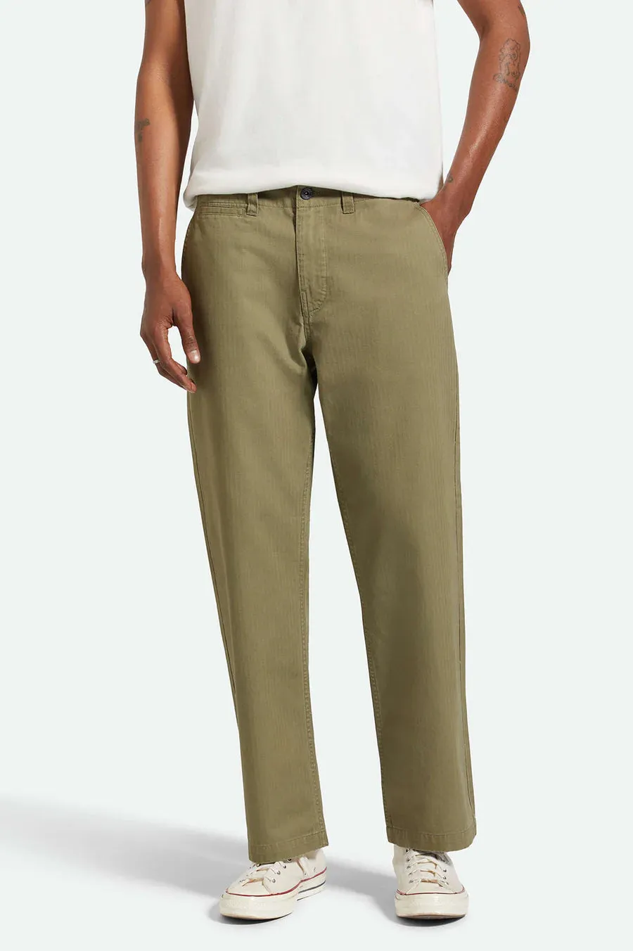 Brixton Surplus Herringbone Trouser Pant - Olive sold by Storm product image thumbnail 2
