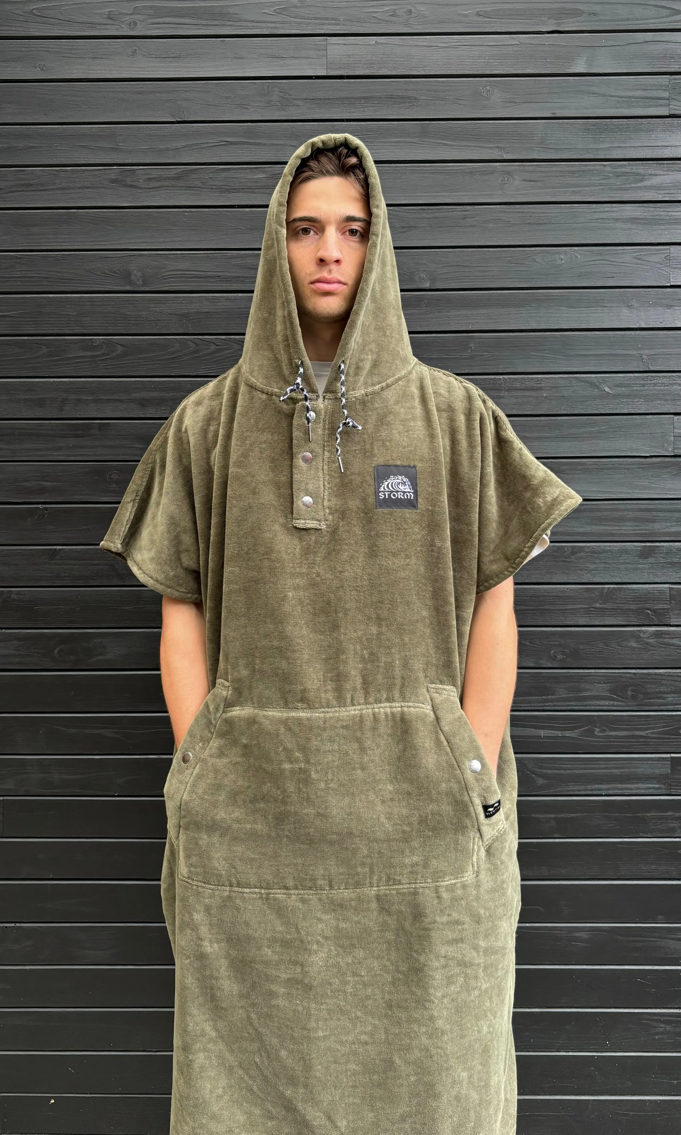 Storm x Slow Tide Poncho - Green sold by Storm