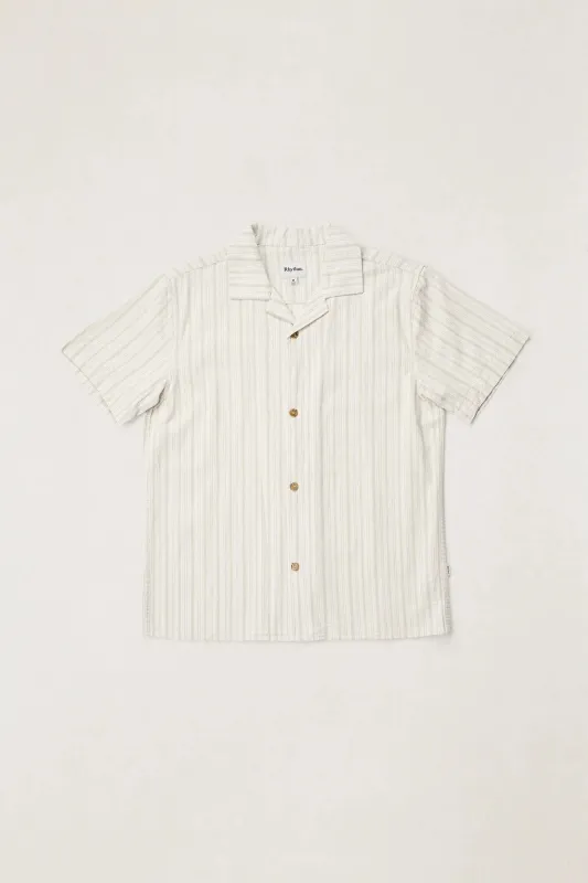 Rhythm Vaction Stripe SS Shirt - Natural sold by Storm