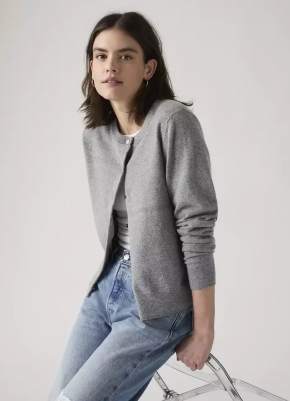 Levis Super Soft Crewneck Cardi - Dark Heather made by Levi's