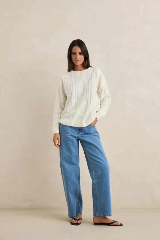 Rhythm Mohair Oceanside Knit - Vintage White made by Rhythm.