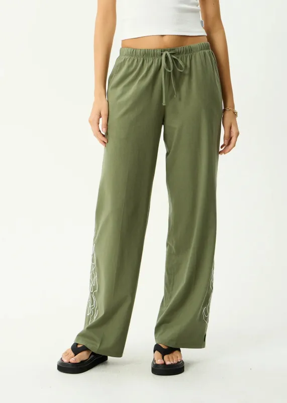 Afends Dirts Recycled Jersey Pant - Deep Olive made by Afends