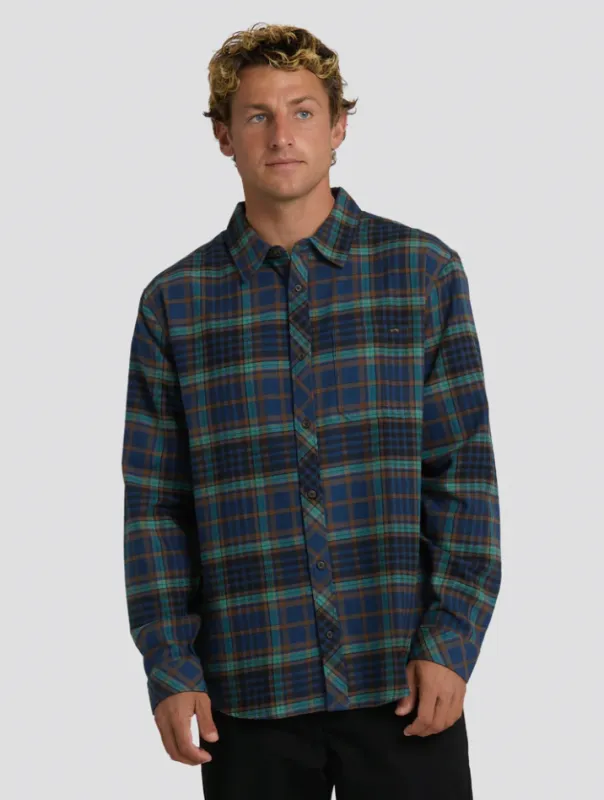 Billabong Mens Coastline Flannel - Dark Denim made by Billabong
