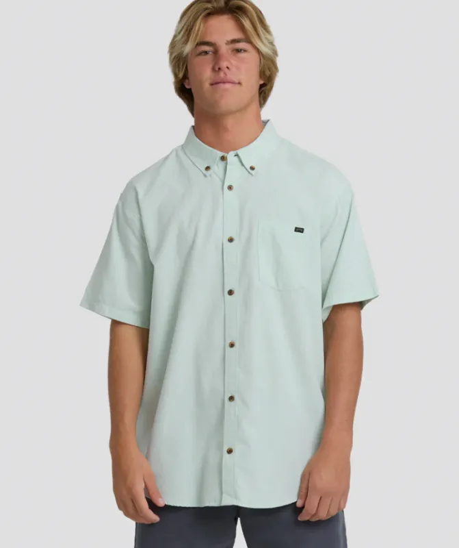 Billabong Mens All Day S/S Button Up - Granite Green sold by Storm