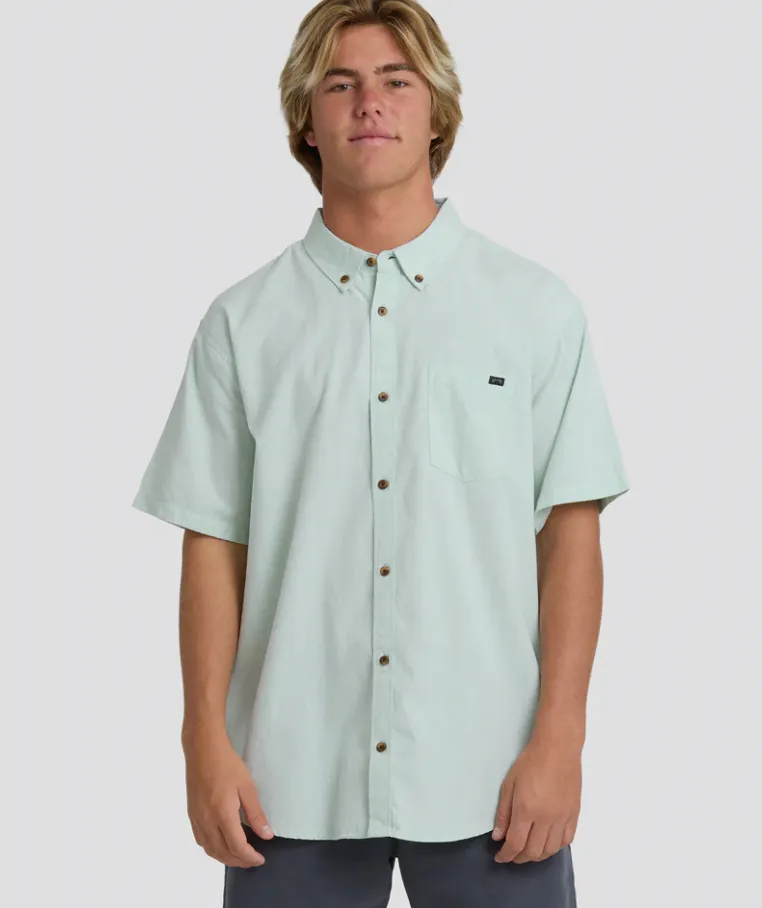 Billabong Mens All Day S/S Button Up - Granite Green sold by Storm