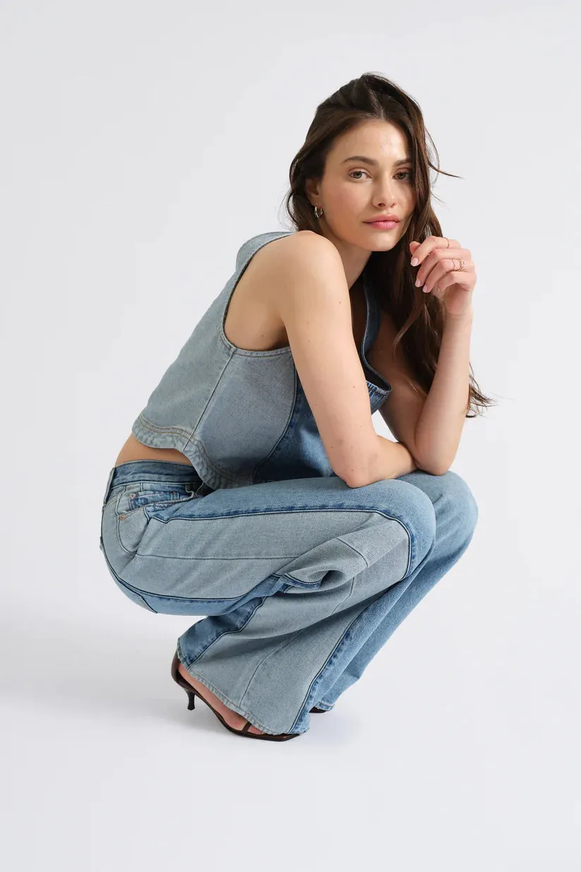 Daze The Wanderer Mid Rise Palazzo - Coasting sold by Storm product image thumbnail 2