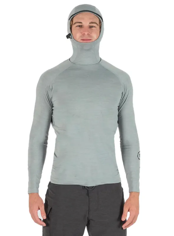 Vissla Warm Seas Eco Hooded L/S Rashguard - Grey made by VISSLA