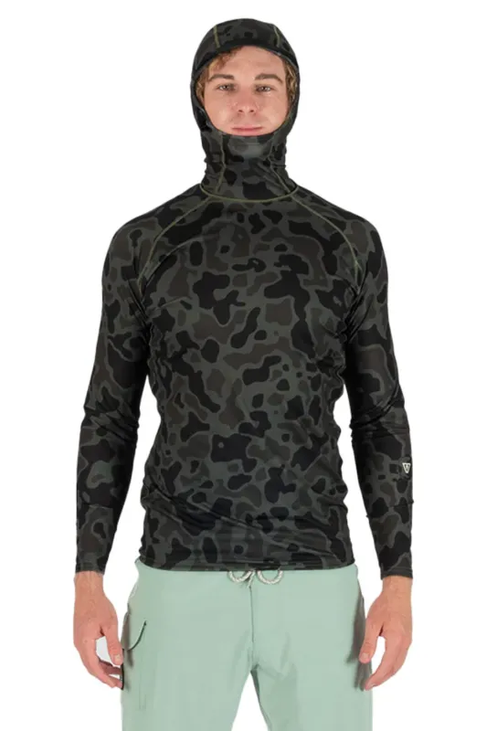 Vissla Warm Seas Eco Hooded L/S Rashguard - Camo made by VISSLA