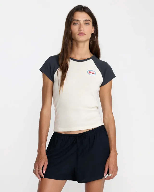 RVCA Workshop SS Raglan Tee - Washed Black made by RVCA