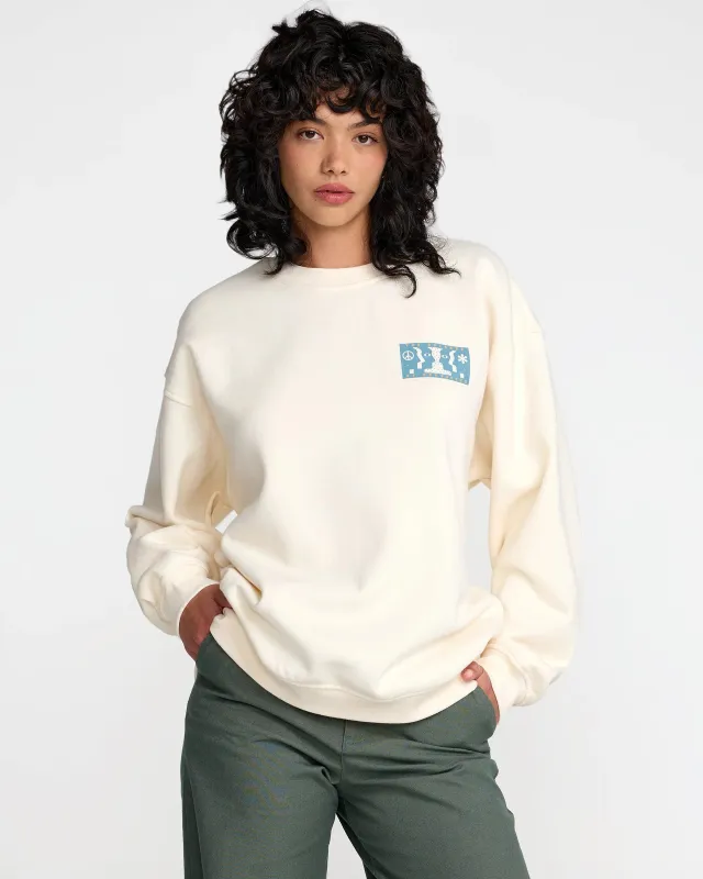 RVCA Baggie BF Crew - Antique White made by RVCA