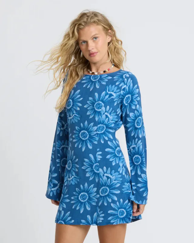 Billabong Way Out West LS Mini Dress - True Navy made by Billabong