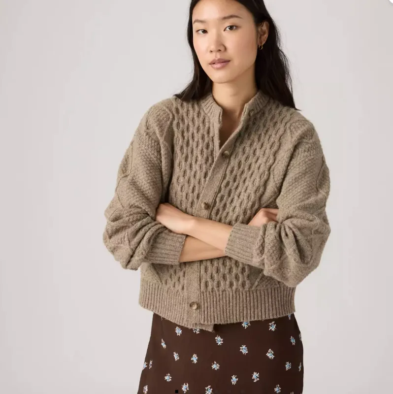 Levis Charlotte Crewneck Cardigan - Mushroom made by Levi's