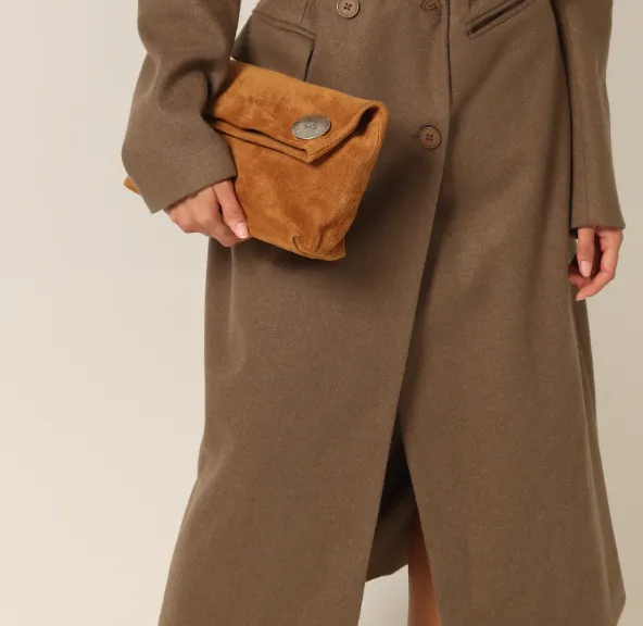 Vesta Clutch Tan Suede sold by Streets Ahead product image thumbnail 2
