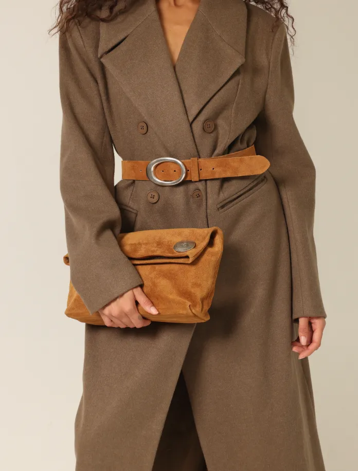 Vesta Clutch Tan Suede sold by Streets Ahead product image thumbnail 3