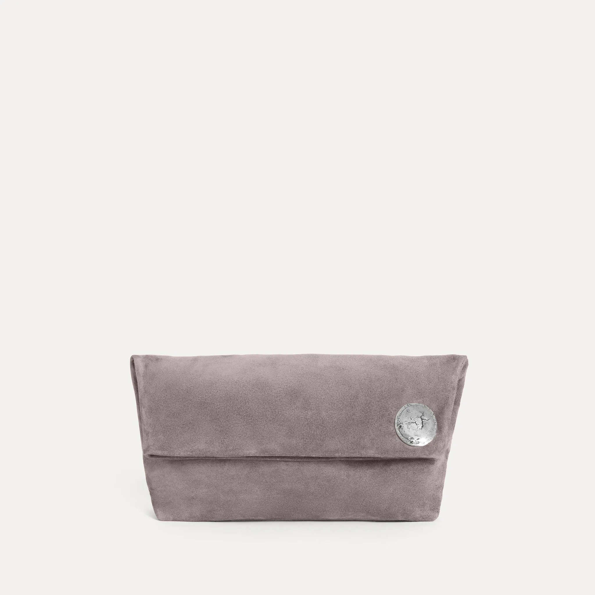 Vesta Clutch Grey Suede sold by Streets Ahead