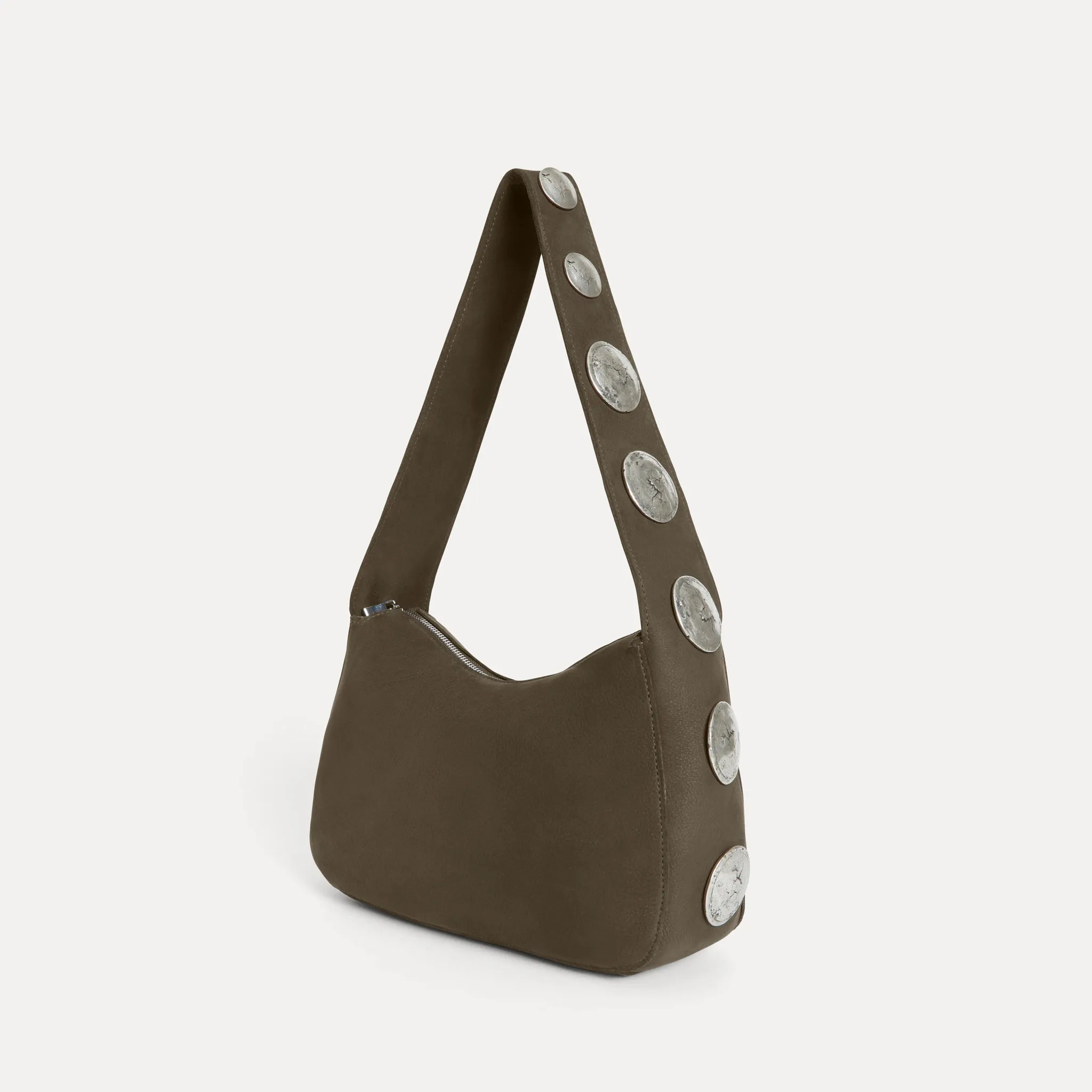 Athena Shoulder Bag Olive Nubuck sold by Streets Ahead