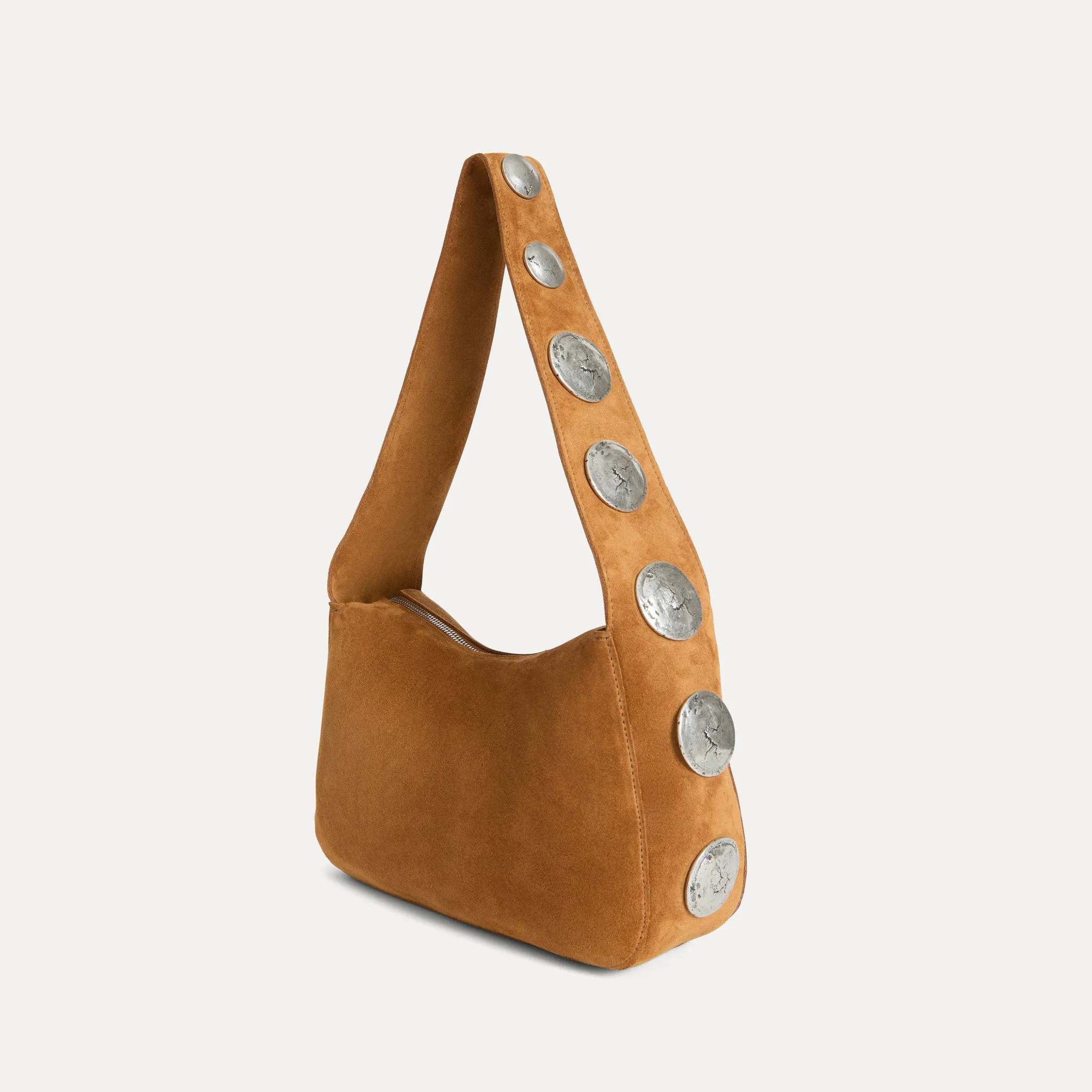 Athena Shoulder Bag Tan Suede sold by Streets Ahead