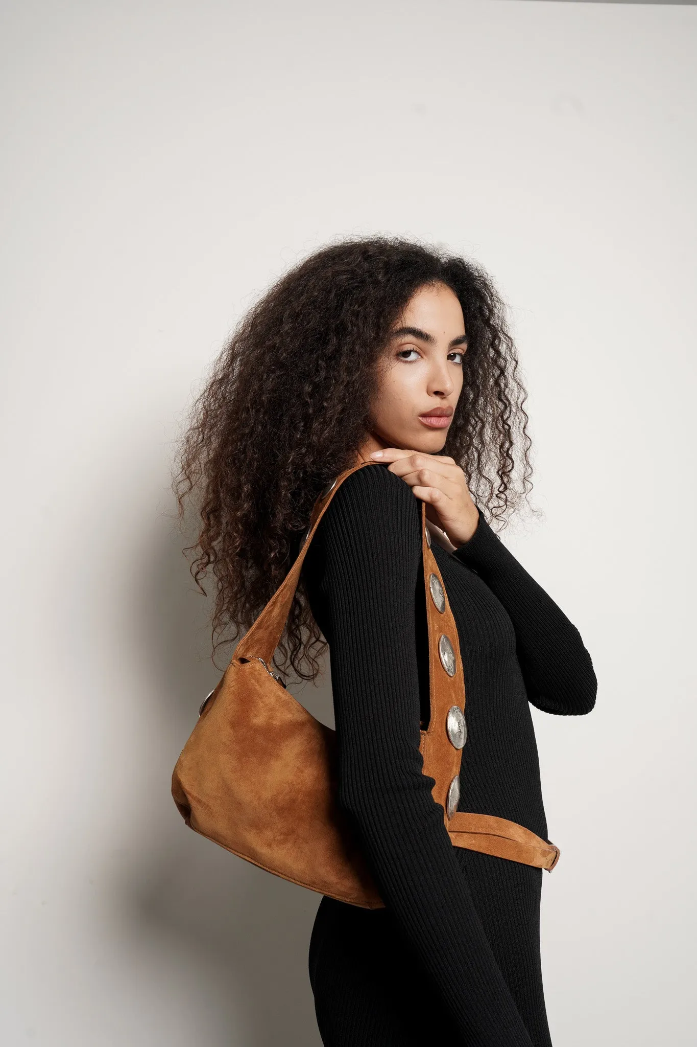 Athena Shoulder Bag Tan Suede sold by Streets Ahead product image thumbnail 5