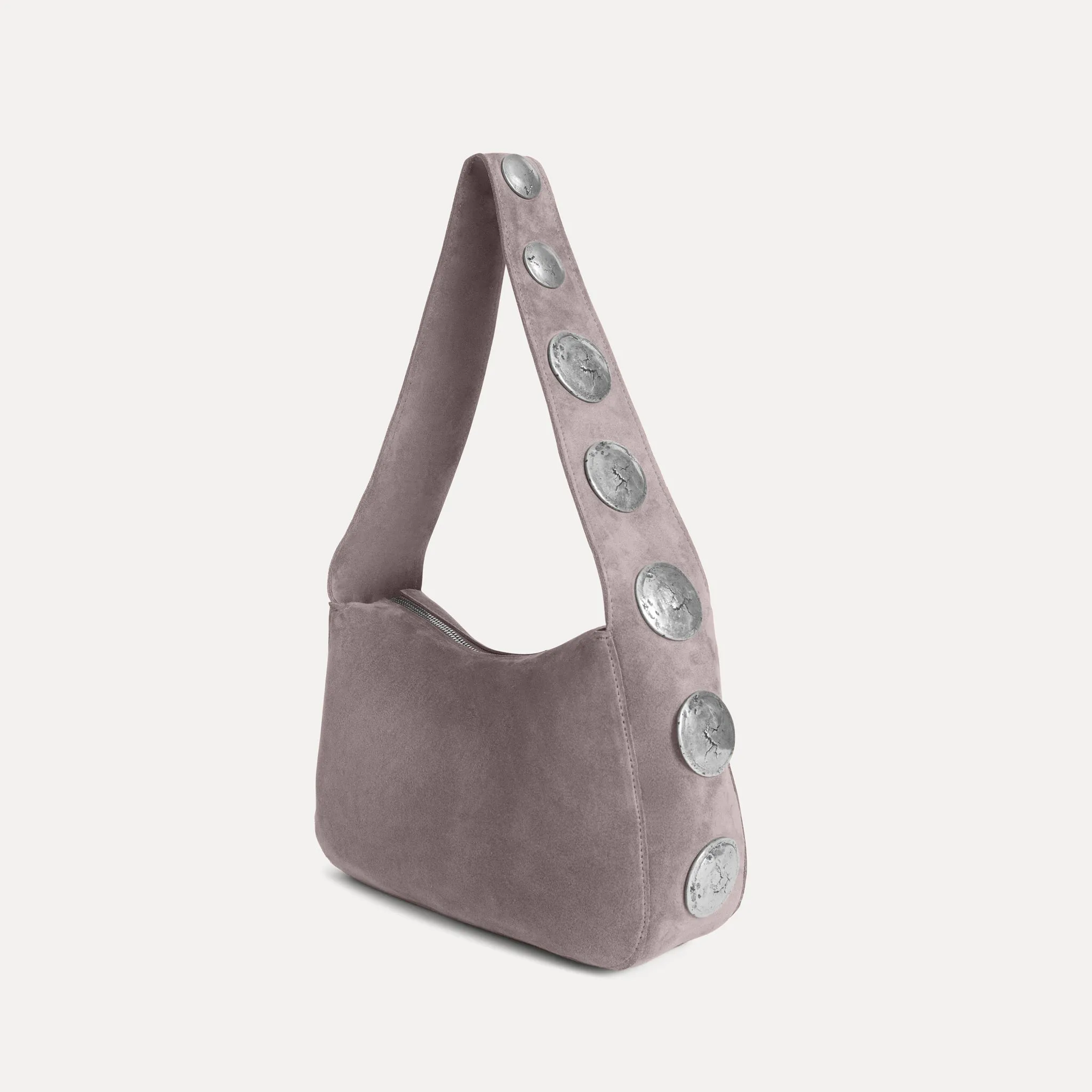 Athena Shoulder Bag Grey Suede sold by Streets Ahead