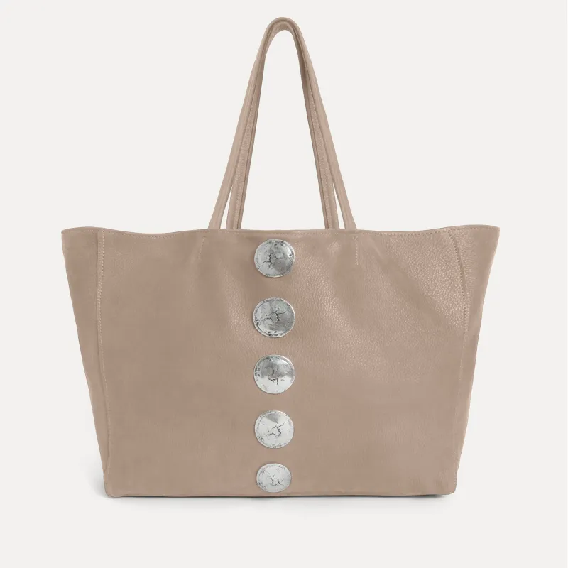 Gaia Tote Bag Taupe Nubuck sold by Streets Ahead
