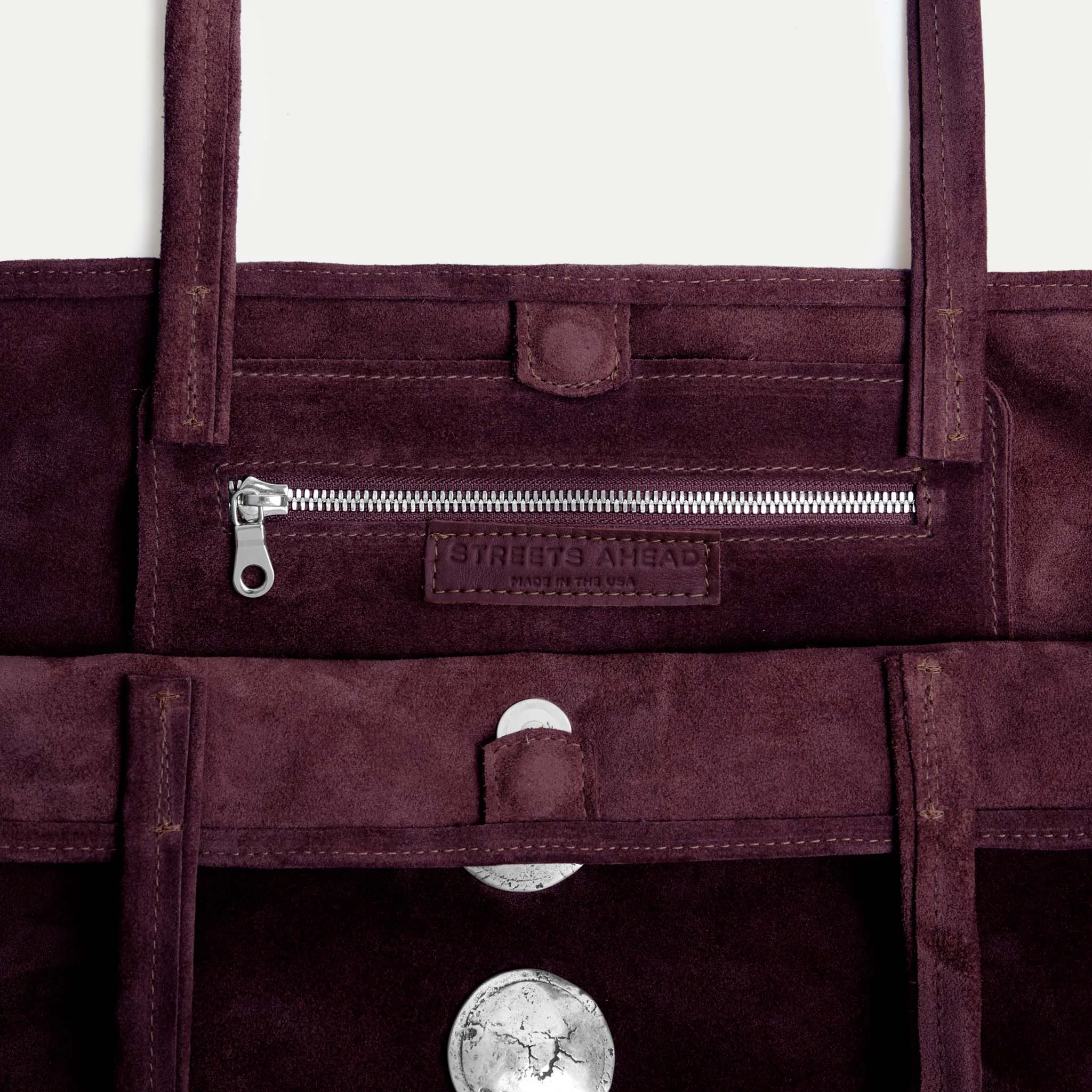 Gaia Tote Bag Plum Suede sold by Streets Ahead product image thumbnail 4