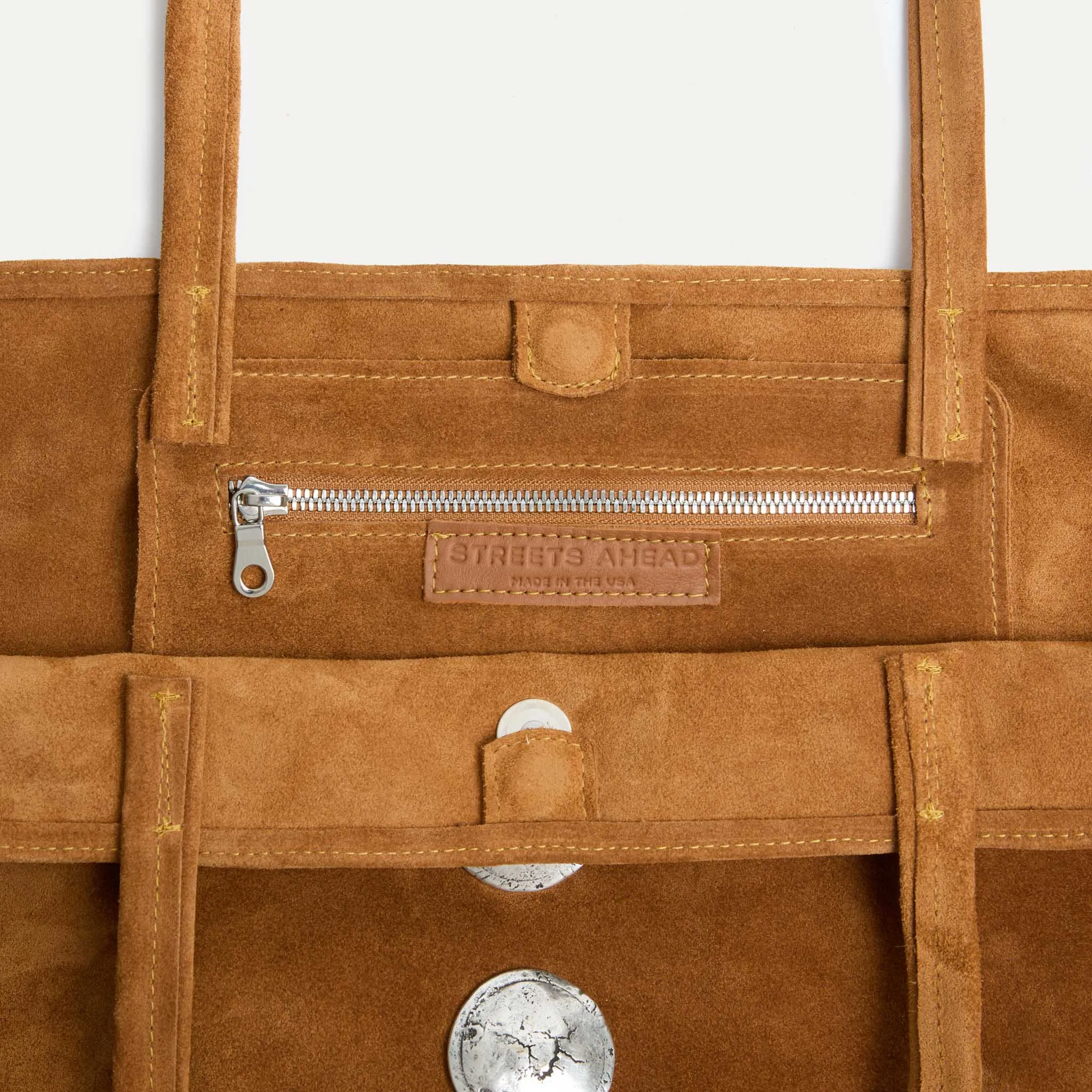 Gaia Tote Bag Tan Suede sold by Streets Ahead product image thumbnail 5