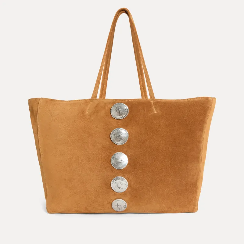 Gaia Tote Bag Tan Suede sold by Streets Ahead