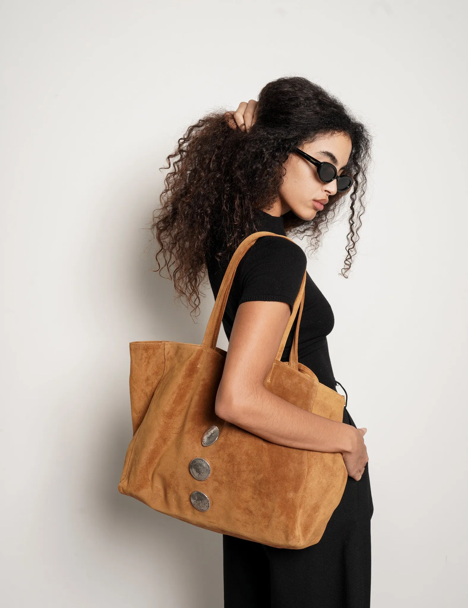 Gaia Tote Bag Tan Suede sold by Streets Ahead product image thumbnail 2