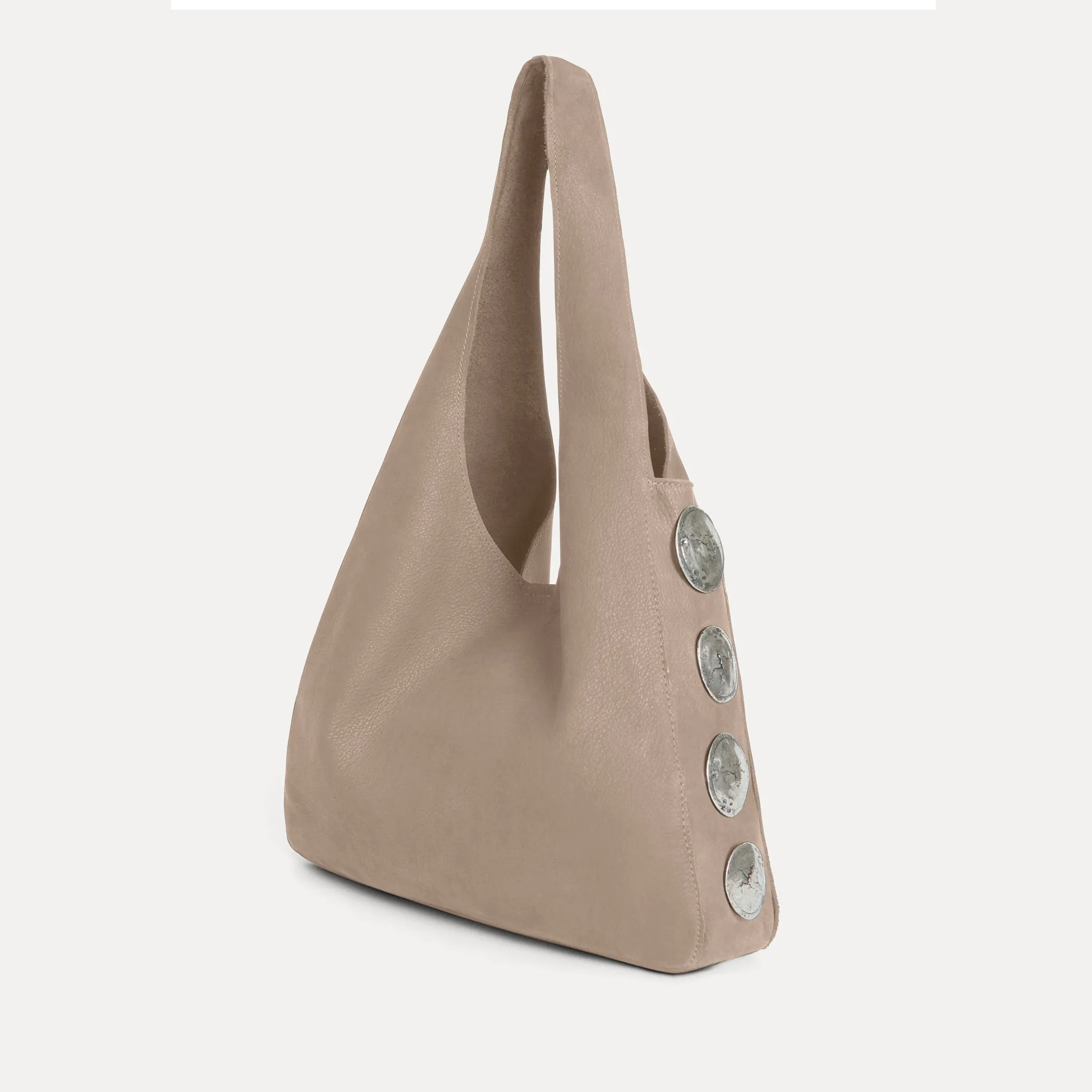 Rhea Hobo Bag Taupe Nubuck sold by Streets Ahead