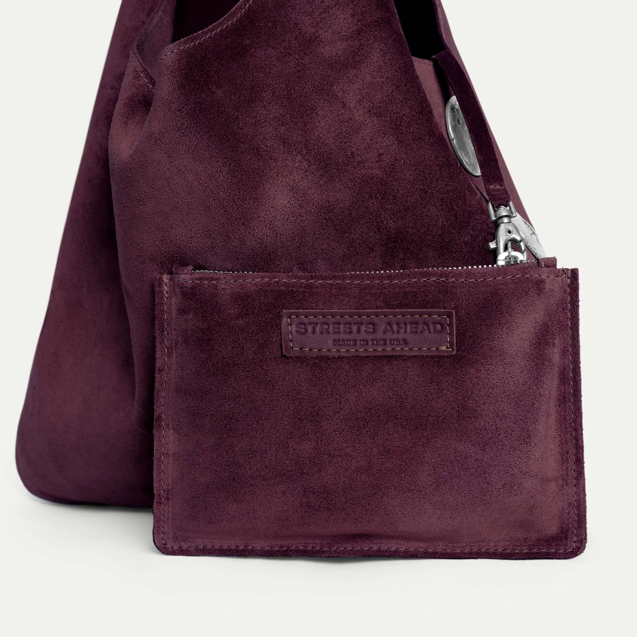 Rhea Hobo Bag Plum Suede sold by Streets Ahead product image thumbnail 4