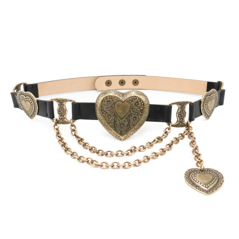 Mia Heart Belt - Brass sold by Streets Ahead