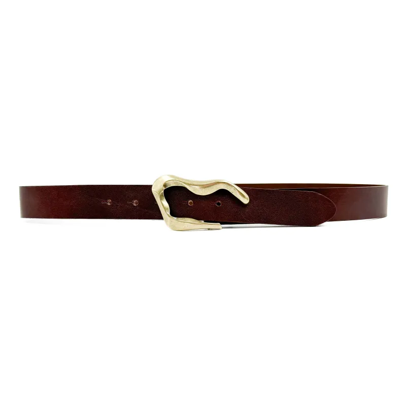 Reilly Belt - Chocolate And Brass sold by Streets Ahead