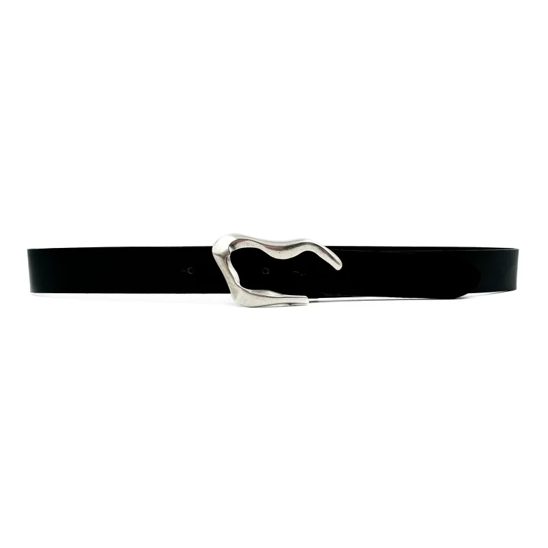 Reilly Belt - Black And Silver sold by Streets Ahead