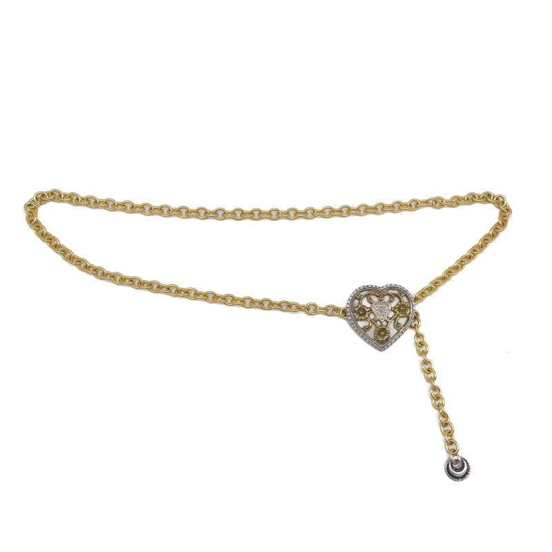 Two Toned Heart Chain Belt sold by Streets Ahead