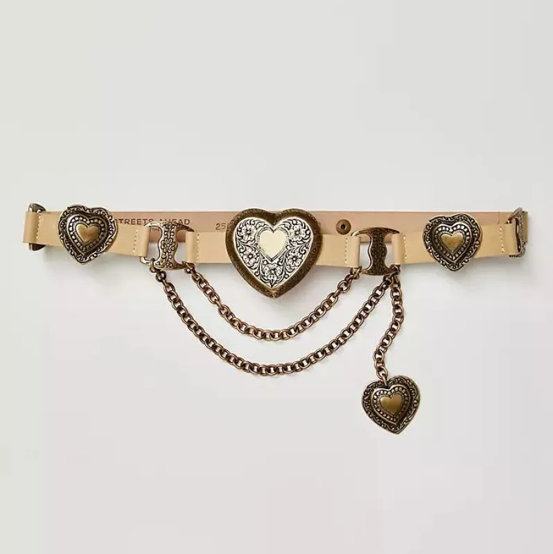 Mia Heart Belt - Brass sold by Streets Ahead