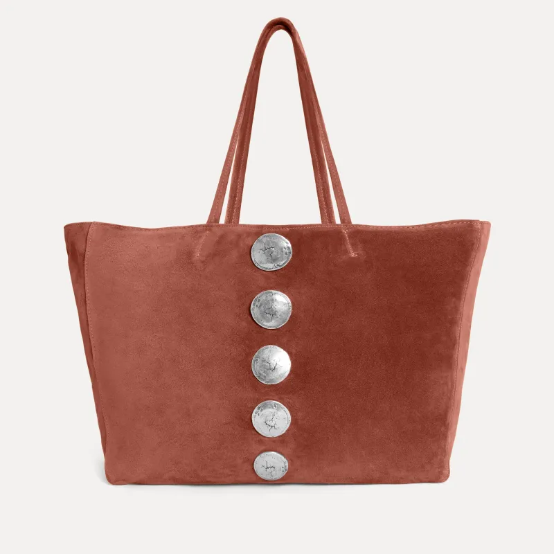 Gaia Tote Bag Rust Suede made by Streets Ahead